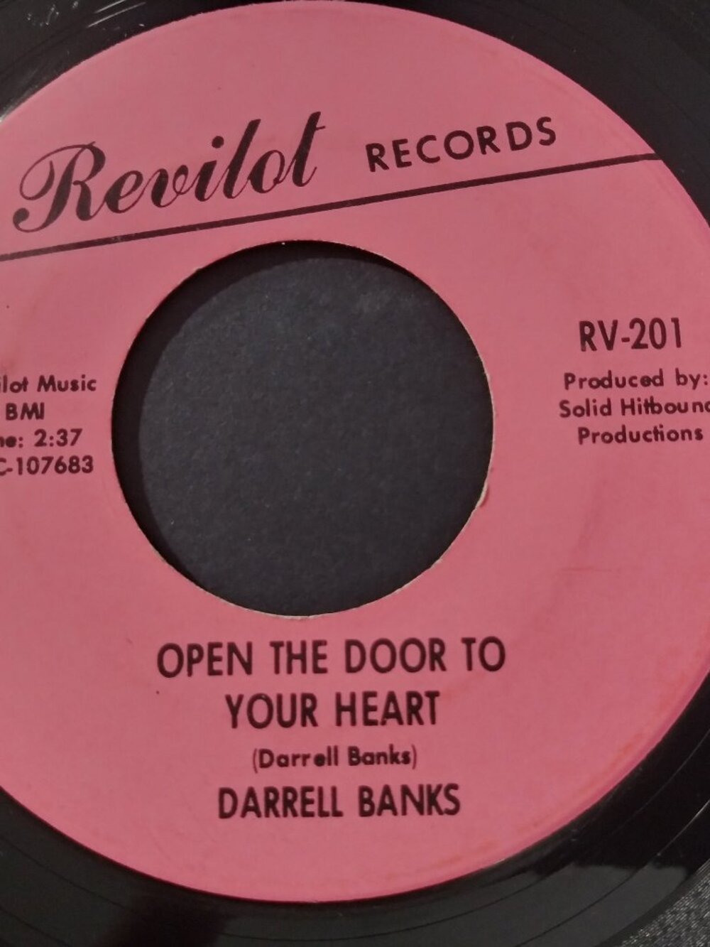 Darrell Banks Open The Door To Your Heart VG Original 45RPM Revilot Record 1966